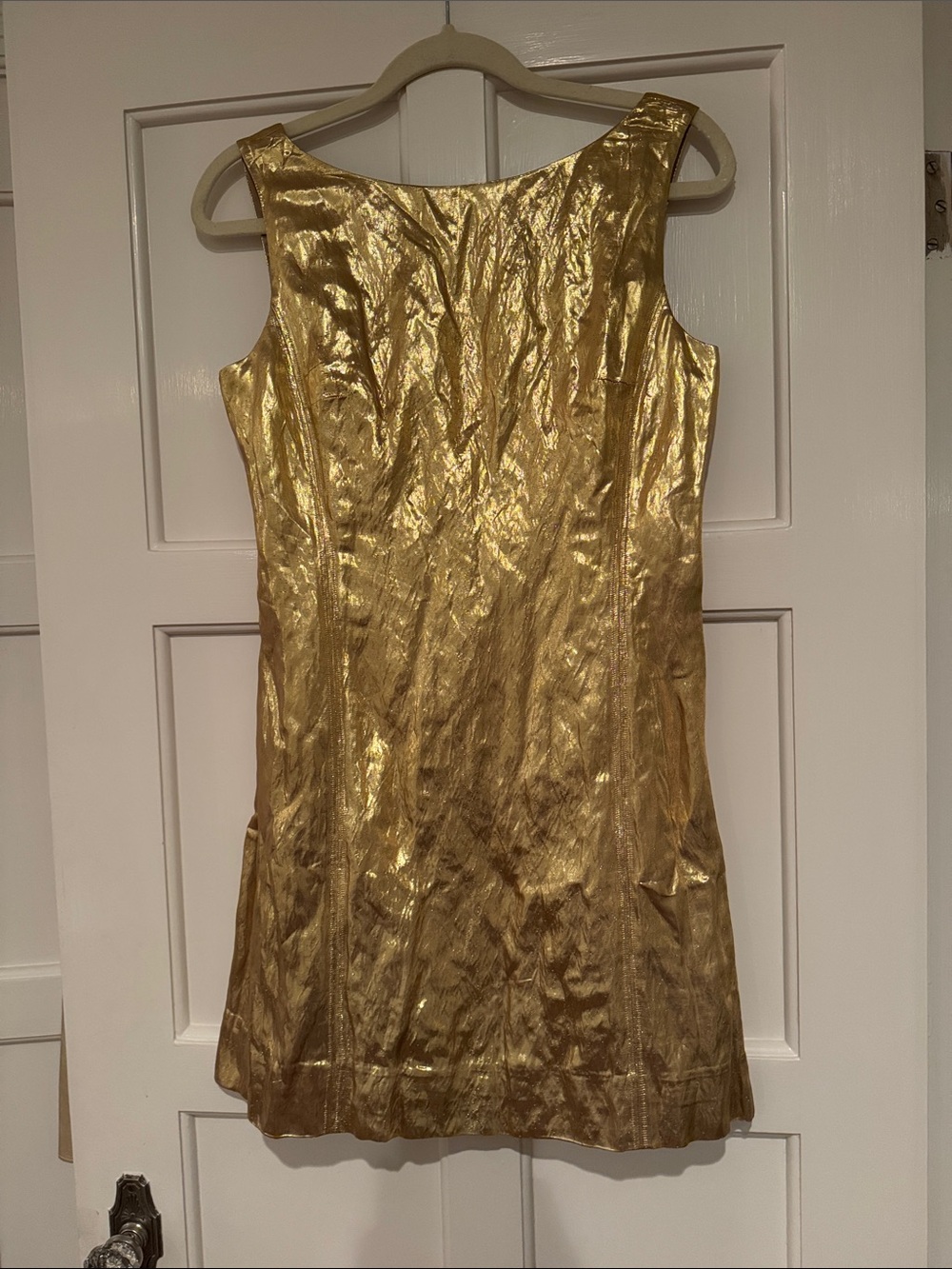 J.Crew Collection scoopback mini dress in crinkle lamé CP193 - Picture 6 of 13